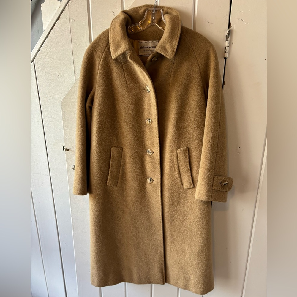 Warren of Stafford Men's Coat, Tan w Buckle Sleeve, Vintage Men's, 80% Wool Coat